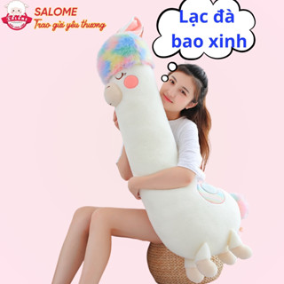 Gấu bông con lạc đà alapaca cầu vồng dễ thương cute khổng lồ SALOME Thú nhồi bông lạc đà ngựa ôm ngủ