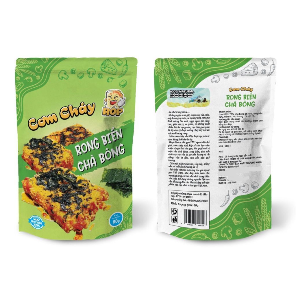 Cơm Cháy Rong Biển Chà Bông – [Rốp] – Ăn Vặt Độc Lạ – Gói 80G - Gói 250G