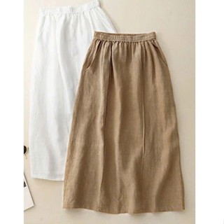 Chân váy dài chùm gót trẻ trung - eo chun - chất vải Linen bột mềm mát, form váy suông không kén dáng SLINEN - CV04