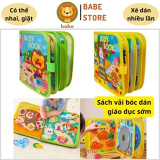 Sách Vải Xé Dán 3D Động Vật Trái Cây Giáo Dục Sớm Cho Bé Phát Triển Thị Giác Trí Não BABE STORE