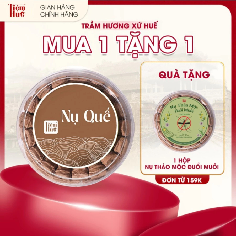 Nhang nụ quế Tiệm Huế, 34 nụ/hộp, xông nhà, thiền yoga, giúp ấm không gian, tăng vượng khí, dễ chịu tinh thần