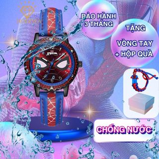 Đồng hồ đeo tay chống nước HODIWA hình spider man người nhện cho bé trai -M9
