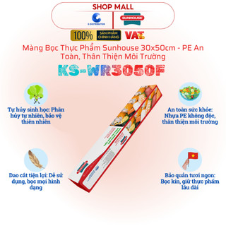 [HỎA TỐC] Màng bọc thực phẩm Sunhouse KS-WR3050F 30cm x 50m - PE an toàn, tự hủy - Hàng chính hãng