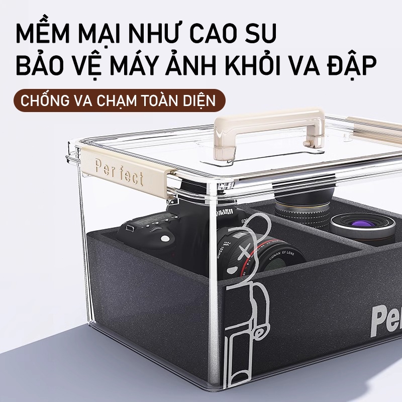 Cao Cấp Hộp chống ẩm Máy ảnh Ống Kính Túi chống sốc Túi đựng chống thấm chống sốc Chống Mốc