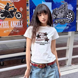 Áo baby tee xinh nữ Đen áo ngôi sao mùa hè thư in hình ôm body áo ngầu Zeeni local brand