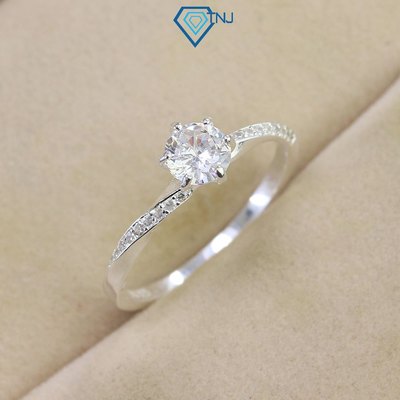 Nhẫn nữ bạc đính đá đai nhẫn dạng xoắn đẹp khắc tên theo yêu cầu NN0483 - Trang Sức TNJ