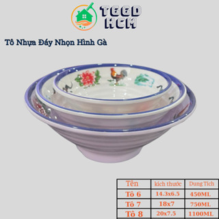 Tô Nhựa Đáy Nhọn Hình Gà-Tô Phở Hình Con Gà Chất Liệu Nhựa Melamine Cao Cấp