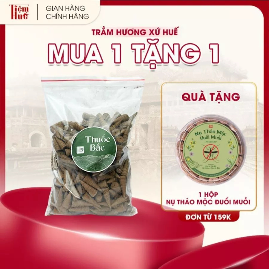 Túi 220 viên Nụ Thuốc Bắc, Thuốc Bắc 100% Tự Nhiên,Trầm Hương Tiệm Huế Không Hóa Chất,Hộp Lớn 41 Viên