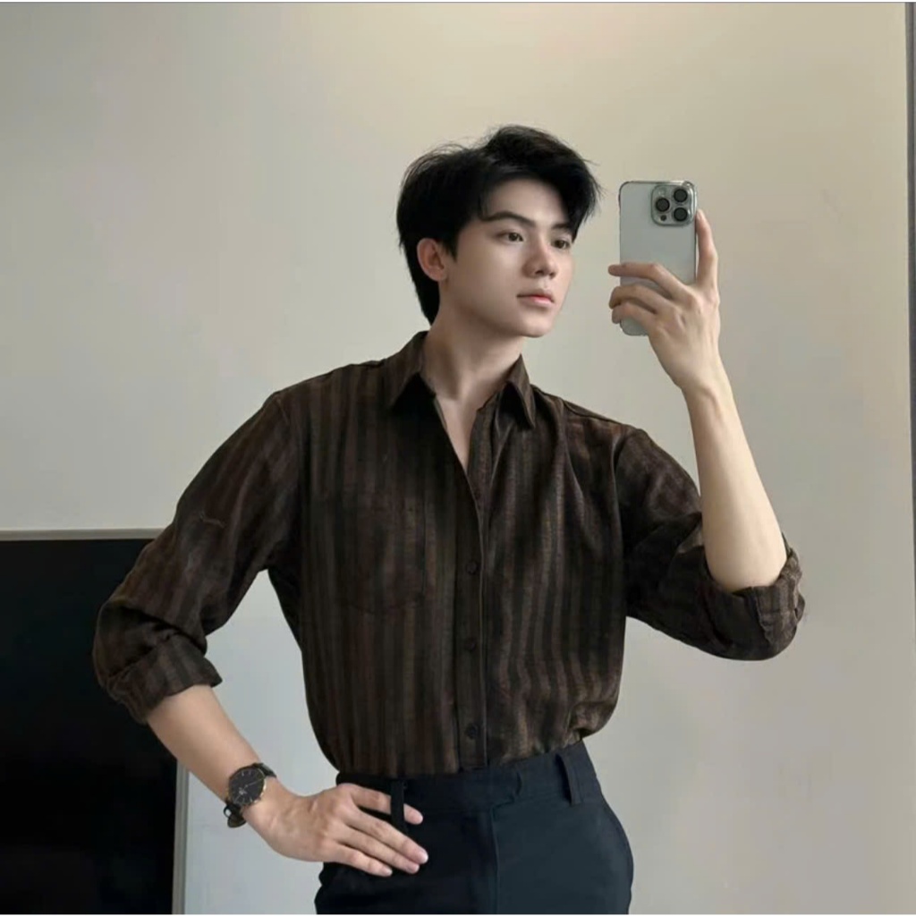 Áo Sơ Mi Kẻ Sọc Nam Chất Dạ Mềm Cao Cấp Đứng Form Chống Nhăn Tốt, Shirt Nam Hè 2025 Đi Làm Đi Chơi Đ