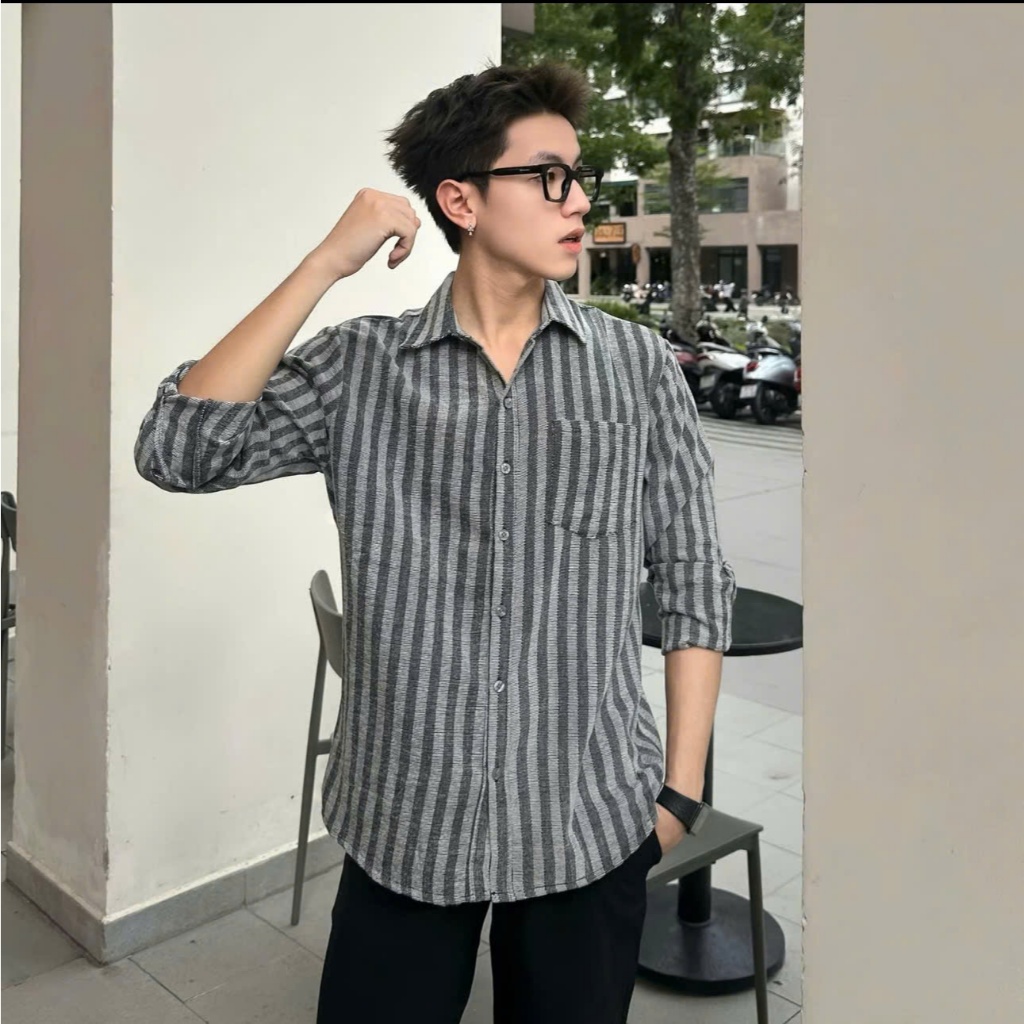 Áo Sơ Mi Kẻ Sọc Nam Chất Dạ Mềm Cao Cấp Đứng Form Chống Nhăn Tốt, Shirt Nam Hè 2025 Đi Làm Đi Chơi Đ