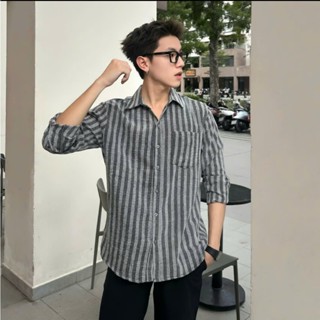 Áo Sơ Mi Kẻ Sọc Nam Chất Dạ Mềm Cao Cấp Đứng Form Chống Nhăn Tốt, Shirt Nam Hè 2025 Đi Làm Đi Chơi Đi Biển HALLEY A38