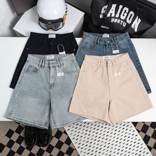 Quần Ngố Jean Nữ Lưng Cao Ombre JUBE Vol.62, Quần Lửng Nữ Trơn Loang Màu Lai Cuốn Vải Jean Không Co Giãn. BST Jube Ombre