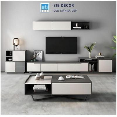 [Chỉ giao lắp tại TP.HCM] Kệ Tivi Để Sàn SIB Decor KTV2547 Di Động Đa Năng Phù Hợp Mọi Không Gian Sống