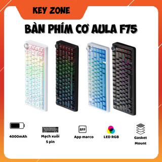 Bàn phím cơ không dây Aula F75 -  Linear và Silent - 3 mode kết nối - Hỗ trợ hotswap - Led RGB