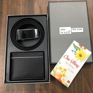 Set Thắt Lưng Kèm Ví Da Ped PD-286 Full Hộp Và Túi Giấy Xách Sang Trọng Làm Quà Cho Nam