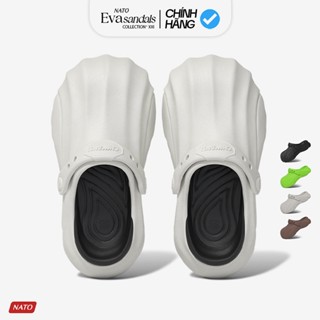 Dép Sục SHELL Đúc Nguyên Khối EVA Cao Cấp Dép Bánh Mì Giày Lười Sandal Nam Nữ Đẹp Có Quai Sau NATO
