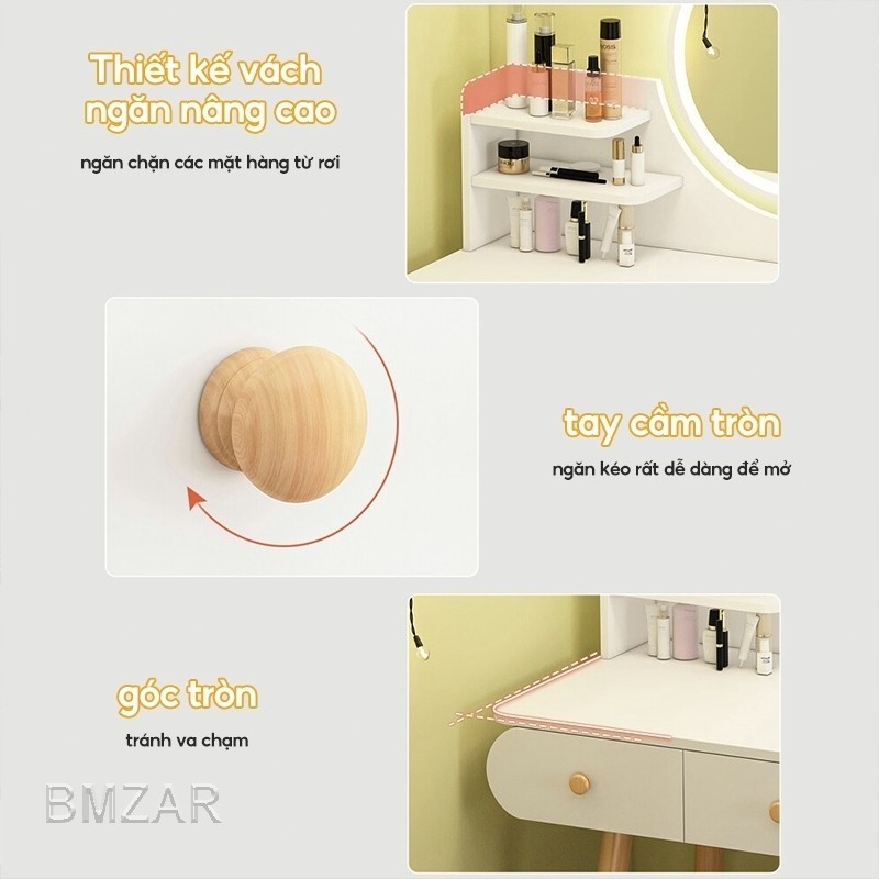 ALOVE Bàn Trang Điểm Hiện Đại Gương Cảm Ứng LED Có Ngăn Kéo Rộng, Dùng Làm Bàn Làm Việc Học Tập | BigBuy360 - bigbuy360.vn