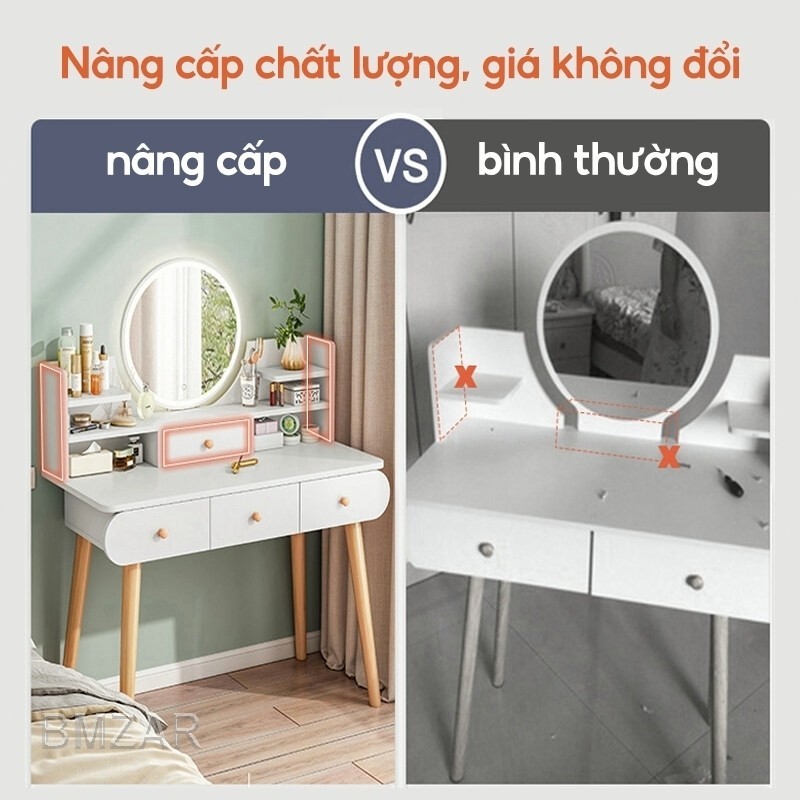 ALOVE Bàn Trang Điểm Hiện Đại Gương Cảm Ứng LED Có Ngăn Kéo Rộng, Dùng Làm Bàn Làm Việc Học Tập | BigBuy360 - bigbuy360.vn