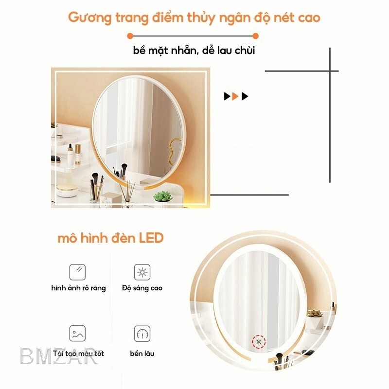 ALOVE Bàn Trang Điểm Hiện Đại Gương Cảm Ứng LED Có Ngăn Kéo Rộng, Dùng Làm Bàn Làm Việc Học Tập | BigBuy360 - bigbuy360.vn