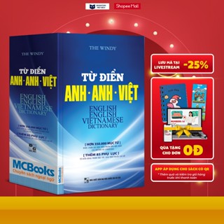 Sách - Từ Điển Anh Anh Việt Phiên Bản Bìa Mềm Màu Xanh Giải Thích Chi Tiết