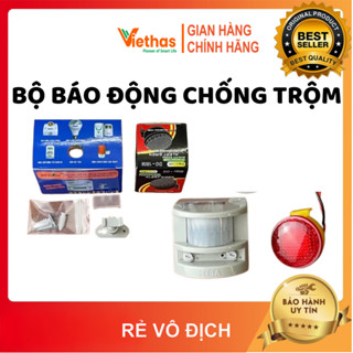Bộ báo động chống trộm HT1A + còi phụ có đèn chớp nháy, Cảm biến báo động báo trộm Decom HT1A