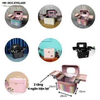 Cốp đựng đồ trang điểm makeup, đựng dụng cụ nối mi, nail, phun xăm, cốp đa năng / da PU, kháng nước nhẹ / Đức Eyelash