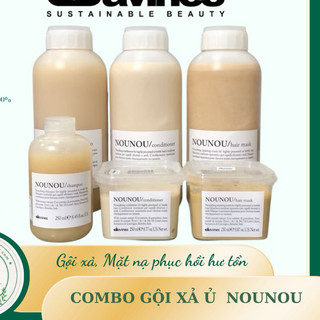 DAVINES NOUNOU gồm dầu gội, dầu xả cho tóc nhuộm, tẩy, tóc khô yếu 1000ml