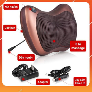  Gối Massage Hồng Ngoại 8 Bi Cao Cấp - Gối Mát Xa Cổ Vai Gáy Đa Năng Tại Nhà Văn Phòng Ô Tô 