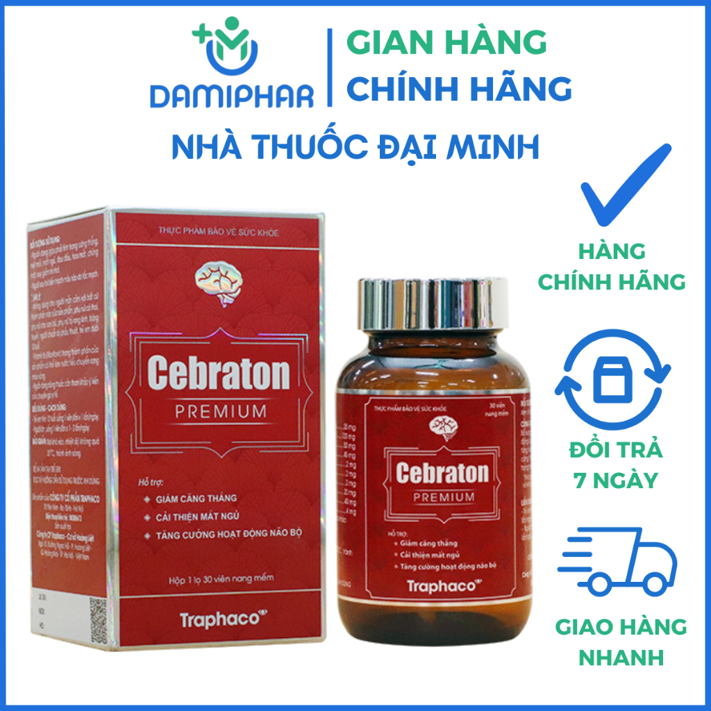 Cebraton Premium Lọ 30 Viên - Hỗ Trợ Hoạt Huyết, Hỗ Trợ Tăng Tuần Hoàn Máu Não