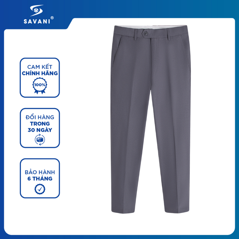 Quần Âu Nam SAVANI Cao Cấp, Quần Âu Nam Mềm Mại, Không Nhăn, Thoáng Khí MTR049K5