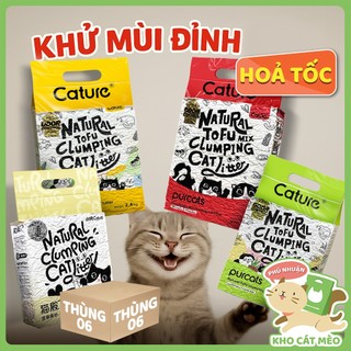 [Thùng 6 gói tặng 1 cần mèo] CÁT CATURE TOFU PURCATS chính hãng, Cát đậu nành cao cấp khử mùi đỉnh cao sen nào cũng mê