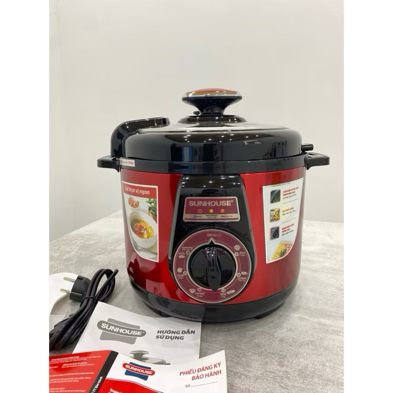 Nồi áp suất Sunhouse SHD1552 đa chức năng nấu ăn, Công suất 900W, Bảo hành 12 tháng