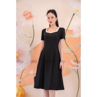 Đầm xoè Lolita 8321 Váy Lucy cổ nữ hoàng thanh lịch viền Kem Dress