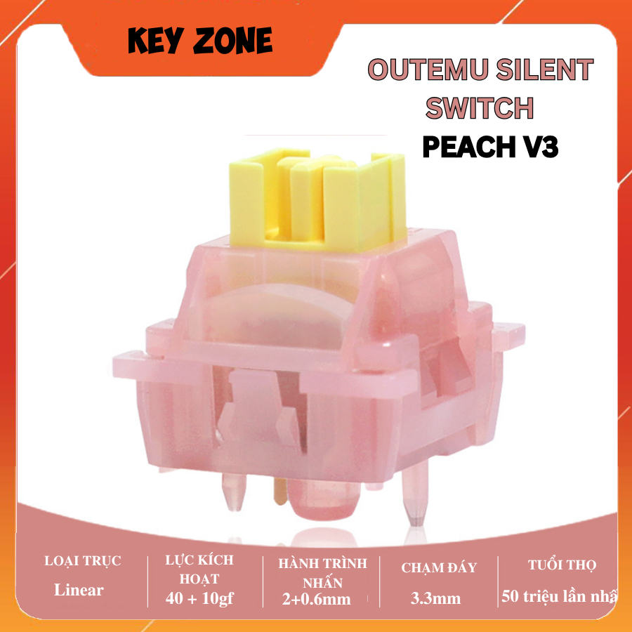 Switch Silent - Outemu Silent Peach V3 - Switch im lặng cho bàn phím cơ