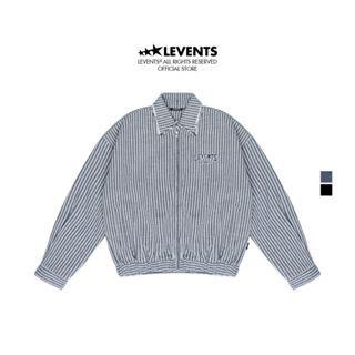 Áo Khoác Levents Striped Boxy Khaki Jacket Chất Poly Pha Cotton Cứng Cáp Unisex