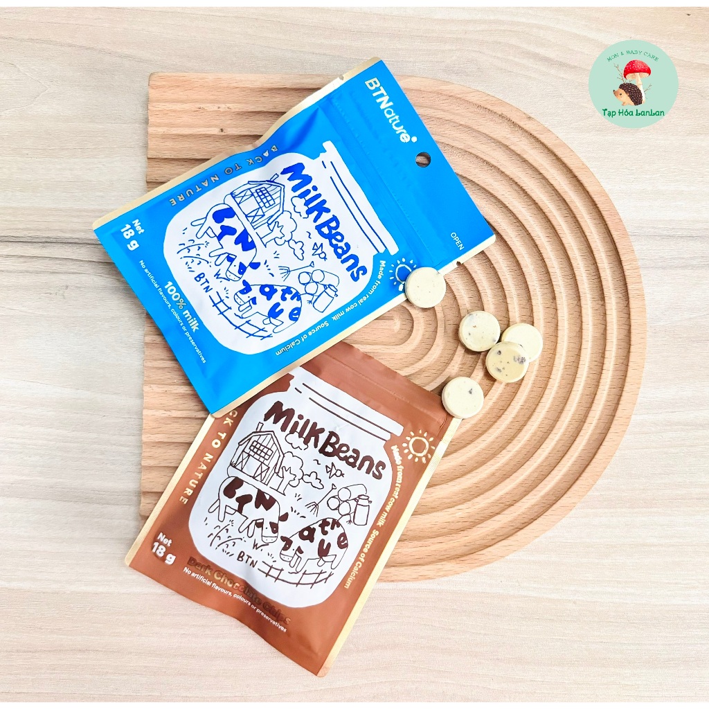 [ THLL ]  VIÊN KẸO SỮA DINH DƯỠNG MILKBEANS CỦA BTNATURE CỦA NEW ZEALAND 18gr