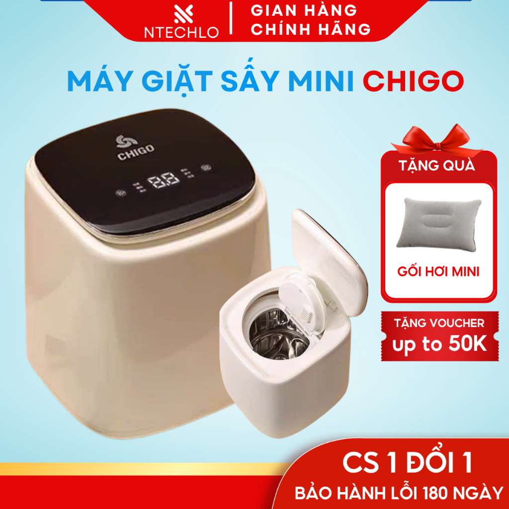 Máy giặt mini Chigo giặt đồ lót và sấy khô khử  khuẩn cao cấp máy giặt đồ trẻ em sơ sinh siêu sạch k