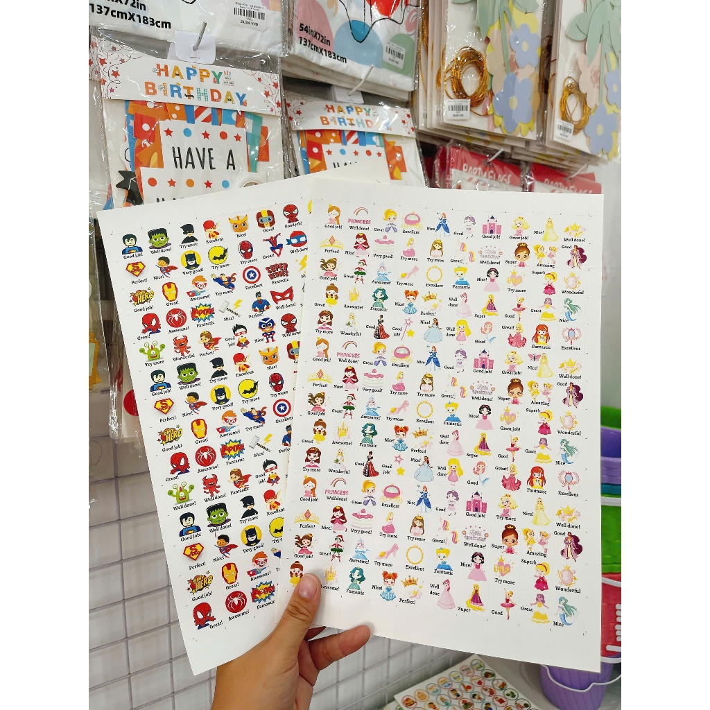 [Văn phòng phẩm] Sticker Tấm Khổ A4 Nhiều Mẫu