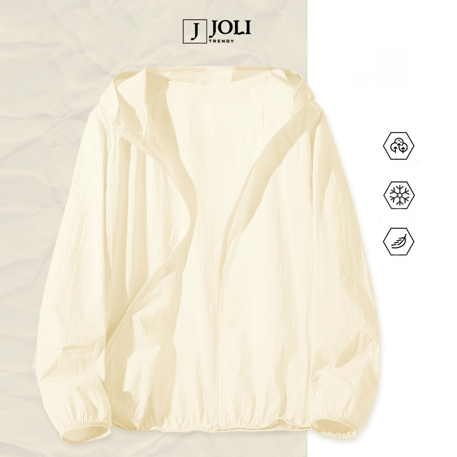 Áo Khoác Gió Nhăn, Áo Gió 1 Lớp Nam Nữ JOLI Mã Trơn Basic Chống Nắng Thoáng Mát Có Mũ Form Rộng J Joli Trendy | BigBuy360 - bigbuy360.vn
