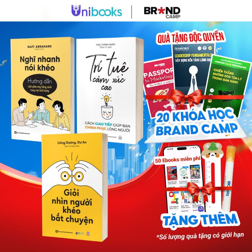 Sách - Combo EQ Cao - Giao Tiếp Giỏi: Giỏi nhìn người, Nghĩ nhanh nói khéo và Trí tuệ cảm xúc cao