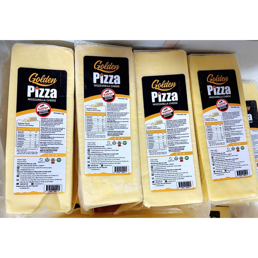 Phô Mai Mozarrela,  Phô Mai Golden khối 2kg/1Kg