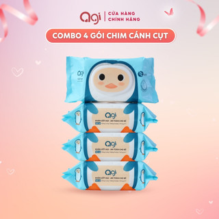 Combo 4 gói khăn giấy ướt Agi 100 tờ không hương an toàn, siêu tiết kiệm (BAO BÌ MỚI)