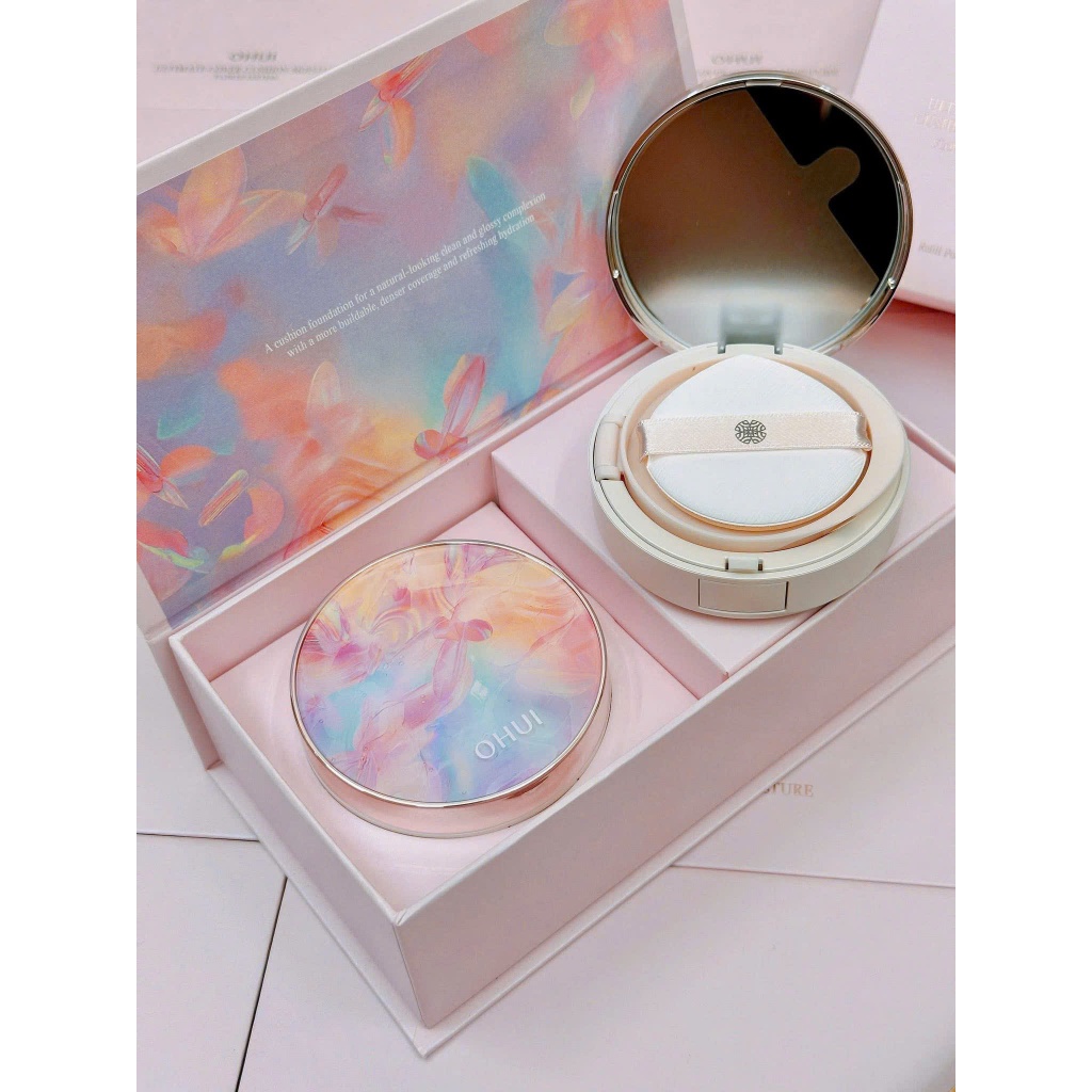 Set cushion ohui Cushion Ohui limited  - mẫu mới , kiềm dầu, che phủ cao 1 set kèm 2 lõi phụ