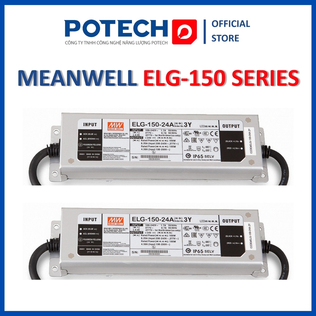 [CHÍNH HÃNG] Nguồn LED MEANWELL ELG-150-24, ELG-150-24A-3Y, ELG-150-24B-3Y, ELG-150-24DA, ELG-150-36
