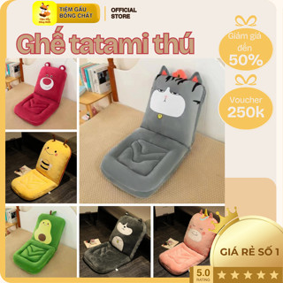 [Viết thiệp miễn phí] Ghế Lười Tatami Hình Thú Nâng Hạ 5 Cấp Độ, Khung Sắt Chịu Lực 100kg Vỏ Nỉ Thêu