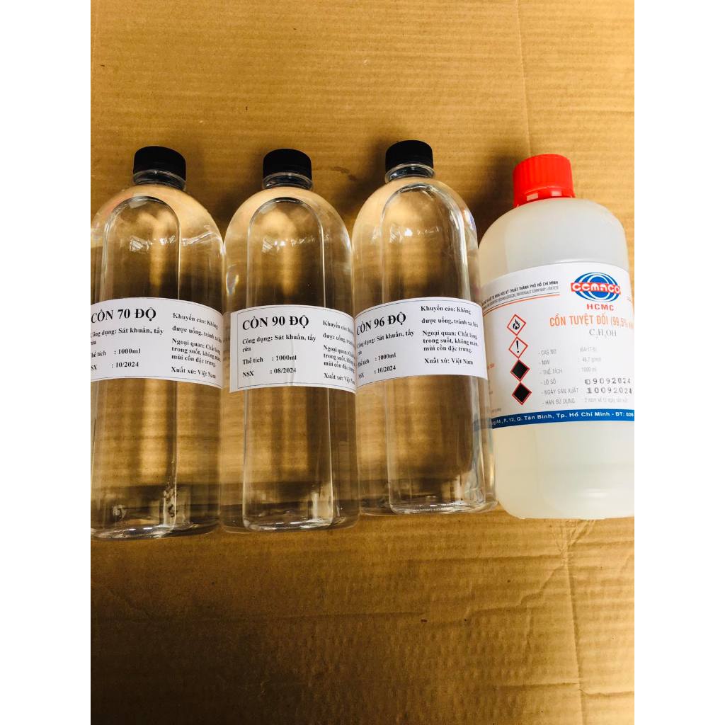 Cồn y tế 70 độ, 90 độ, 96 độ, tuyệt đối 99.5%