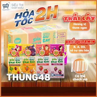 Sữa Kun thùng 48 hộp 180ml Vị trái cây dâu/cam/nho