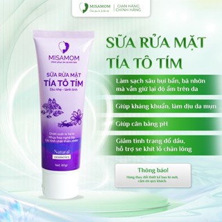  Sữa Rửa Mặt Tía Tô Misamom - Dưỡng ẩm làm sạch sâu - Tẩy tế bào chết - Không khô da - 80gr 