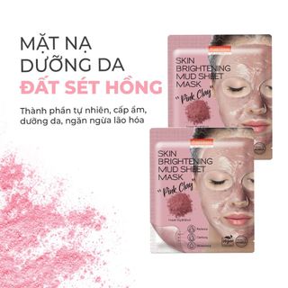 Mặt nạ Đất Sét Hồng Purederm se khít lỗ chân lông, Giảm mụn đầu đen kiểm soát dầu dưỡng da mặt, Giảm thâm sáng da 15g