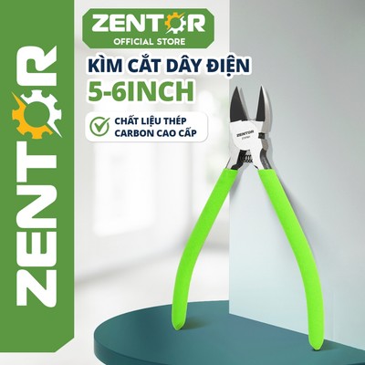 Kìm cắt dây điện 6 inch hãng Zentor - Chất liệu thép Cr-V chống hoen gỉ - Lò xo trợ lực